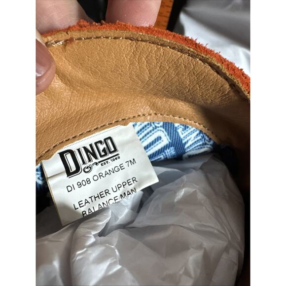 Dingo Women's Tangles Western Booties 7M Orange Suede Fringe Cowgirl NWOT - Picture 6 of 7